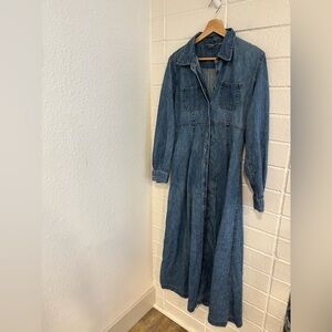 Vintage Liz Claiborne long sleeve denim maxi dress